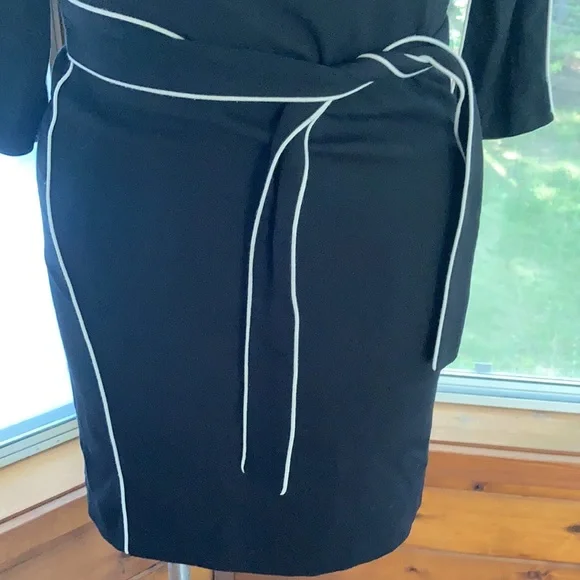 Boden Black and White Piped Stripe Kelly Dress - Picture 2 of 8